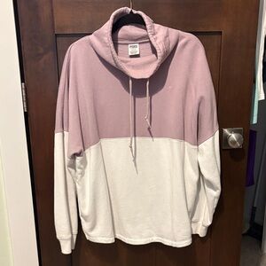 PINK Victoria's Secret Mauve and White Cowl Neck Sweater